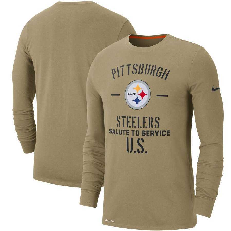 Men's Pittsburgh Steelers Nike Tan 2019 Salute to Service Sideline Performance Long Sleeve Shirt,We sell and wholesale Men's Pittsburgh Steelers Nike Tan 2019 Salute to Service Sideline Performance Long Sleeve Shirt on line form chian!